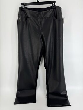 ⚙️ 3For$30 ⚙️ Belle Kim Gravel Black Wide Leg Faux Leather Pants